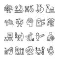 Set Of Biology Icon With Outline Style Royalty Free Stock Photo