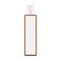 Amber Rectangular Plastic Packaging Bottle Mockup With Blank Label