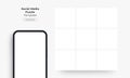 Smartphone With Blank Social Media Puzzle Template