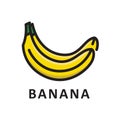 Healthy fresh yellow bananas. Banana icon vector illustration. eps2