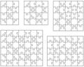 White puzzles, separate pieces Royalty Free Stock Photo