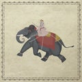 Elephant and Mahout, Provincial Mughal 18th century. A Mahout riding an Elephant.