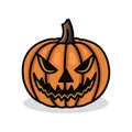 pumpkin halloweenicon vector design template in white background Royalty Free Stock Photo