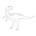 Print. Velociraptor coloring page. Dinosaur. Dinosaur lines. Education for children. Paleontology. Jurassic Park. Education for pr Royalty Free Stock Photo