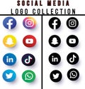 social media logo collection pack color and black and white