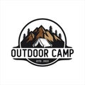 Vintage camping and outdoor adventure emblems Royalty Free Stock Photo