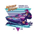 Jetski Racing extreme sport vector illustration design Royalty Free Stock Photo