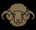 Lamb Face Sheep Big Horn Head Cartoon Graphic Vector