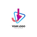 Letter J Initial Play Logo Design Vector Icon Graphic Emblem Illustration