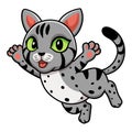 Cute egyptian mau cat cartoon flying