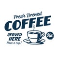 Vintage style clip art inspired by mid-century illustrations - Fresh Brewed Coffee.