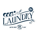 Vintage style clip art inspired by mid-century illustrations - Coin Laundry Sign.