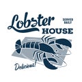Vintage style clip art inspired by mid-century illustrations - Lobster House Served Daily Delicious!