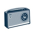 Vintage style clip art inspired by mid-century illustrations - Retro Portable Radio.