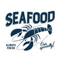 Vintage style clip art inspired by mid-century illustrations - Seafood Always Fresh Our Specialty!