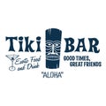 Vintage style clip art inspired by mid-century illustrations - Tiki Bar Exotic Food And Drinks Aloha Good Times Great friends.
