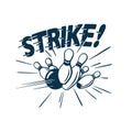 Vintage style clip art inspired by mid-century illustrations - Strike! sign.