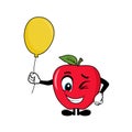 Red apple fruit cartoon character vector Royalty Free Stock Photo