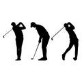 silhouette of a golf player vector illustration Royalty Free Stock Photo