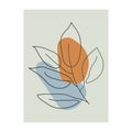 Leaf canvas with line art. creative illustration of leaves for wallpaper. vector Royalty Free Stock Photo