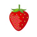 Print. Cartoon strawberry. Garden berry. Healthy food. Vegan food. Vegetarian food. Strawberry icon.