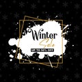 Winter sale vector banner design with snowflakes elements and winter sale text Royalty Free Stock Photo