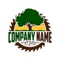 Tree logging logo, wood cutter logo