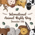 Hand Drawing International Animal Rights Day Banner