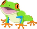 Cartoon happy frog on white background Royalty Free Stock Photo