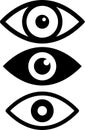 Set Eye icons. Group Eyesight symbol. Retina scan eye. Collection Simple eye.