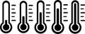 Set Weather Sign. Collection Temperature measuring icons. Group Temperature Scale Symbol.Thermometer