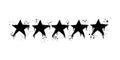 Five star rating positive feedback. Spray painted graffiti five star in black over white. star rating symbol