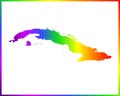 Rainbow colored gradient map of Country Cuba isolated on white background - vector Royalty Free Stock Photo