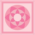 Pink color flower decorative vector element for bandana, tiles, scarf design Royalty Free Stock Photo