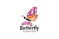 Butterfly Company Logo Vector Illustration. Suitable for business company,