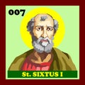 007th Roman Catholic Pope Saint Sixtus I Vector Royalty Free Stock Photo