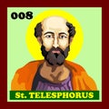 008th Roman Catholic Pope Saint Telesphorus Vector