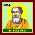 024th Roman Catholic Pope Saint Sixtus II Vector Royalty Free Stock Photo