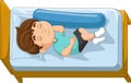 Cartoon little boy sleeping in bed Royalty Free Stock Photo