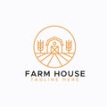 Livestock, Farmhouse, Barn, Granary Abstract Simple Logo Badge Royalty Free Stock Photo