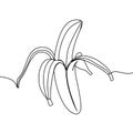 continuous line drawing peel banana