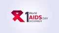 AIDS awareness. World AIDS Day commemorative design concept. Red ribbon