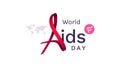 AIDS awareness. World AIDS Day commemorative design concept. Red ribbon