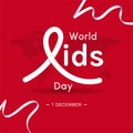 AIDS awareness. World AIDS Day commemorative design concept. Red ribbon