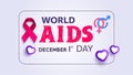 AIDS awareness. World AIDS Day commemorative design concept. Red ribbon