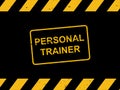 Personal trainer stamp on black Royalty Free Stock Photo