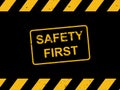 Safety first stamp on black Royalty Free Stock Photo