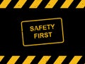 Safety first stamp on black Royalty Free Stock Photo
