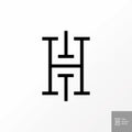 Letter or word H sans serif line font with top down simple unique creative premium clean image graphic icon logo