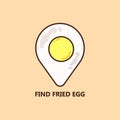 find fried egg logo vector